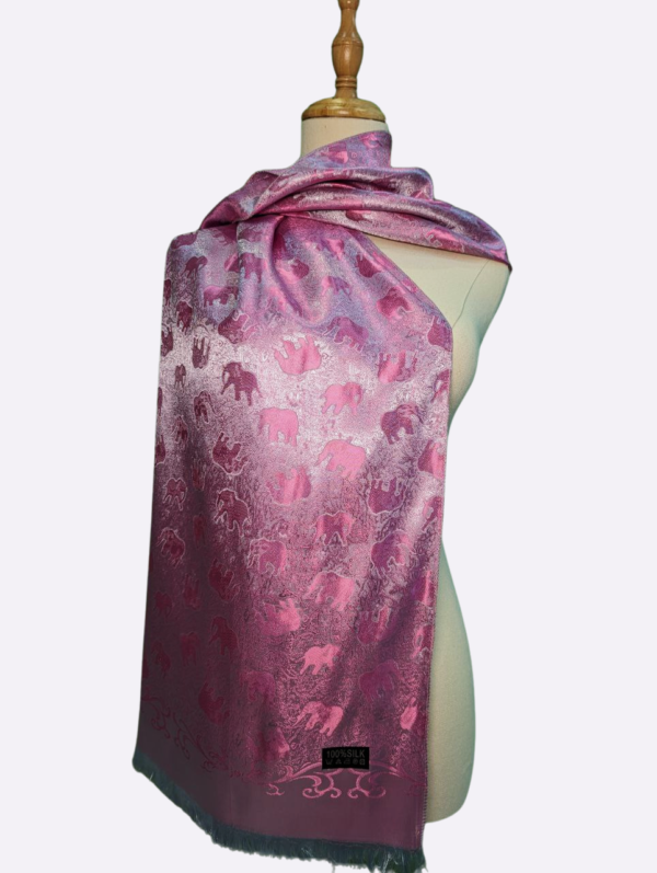 Pink Elephant Silk Scarf