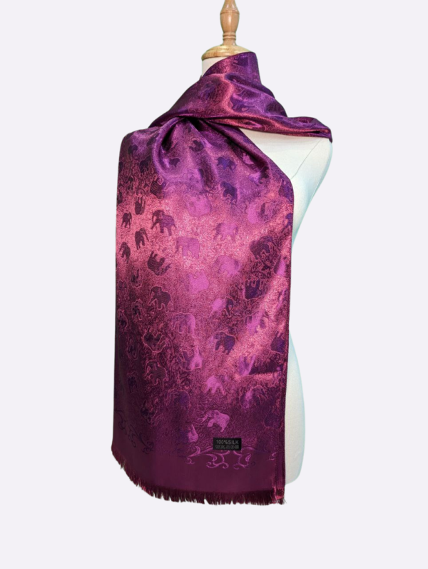 Rouge Pink Elephant Silk Scarf