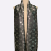 Metallic Black Elephant Silk Scarf