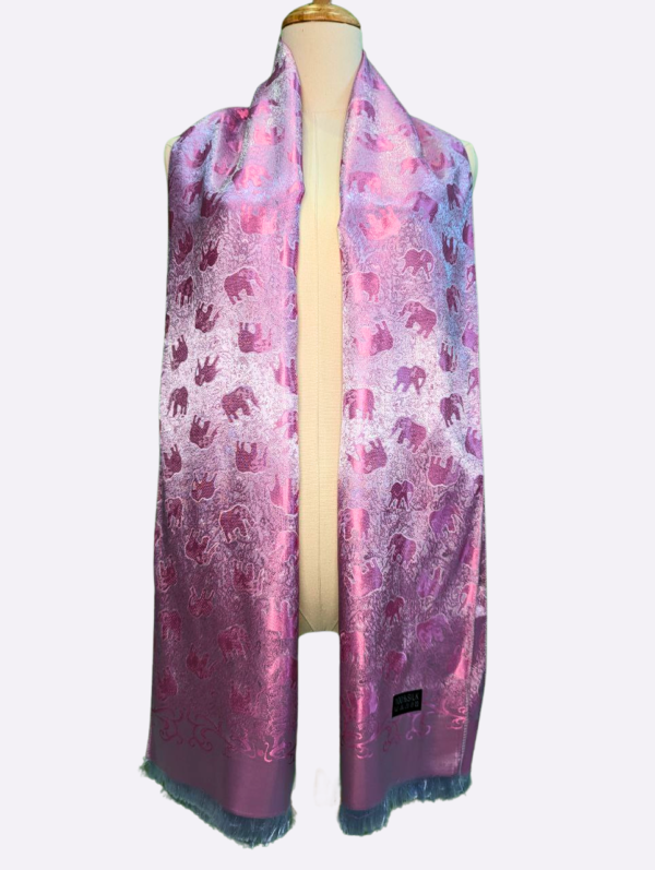 Pink Elephant Silk Scarf