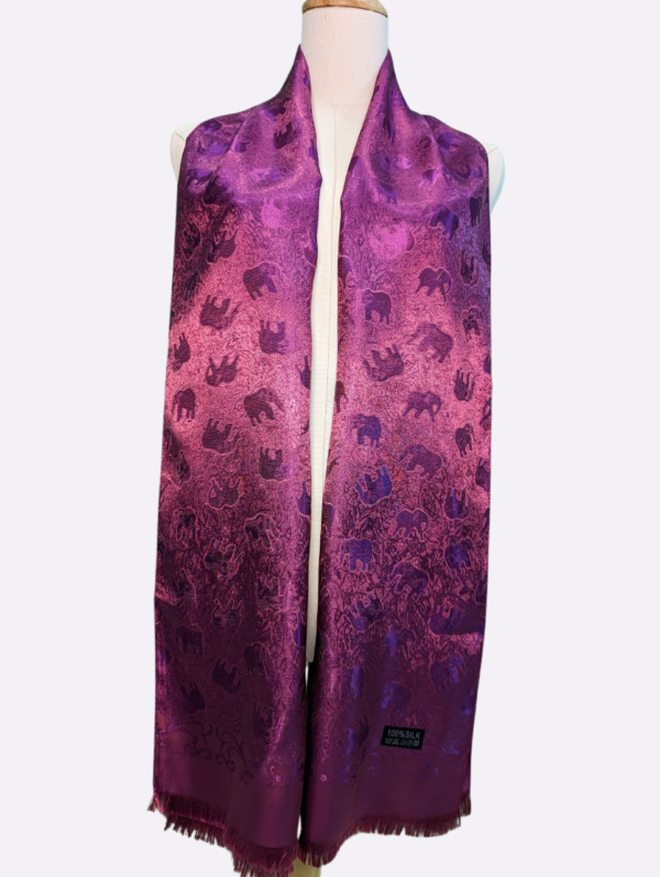Rouge Pink Elephant Silk Scarf