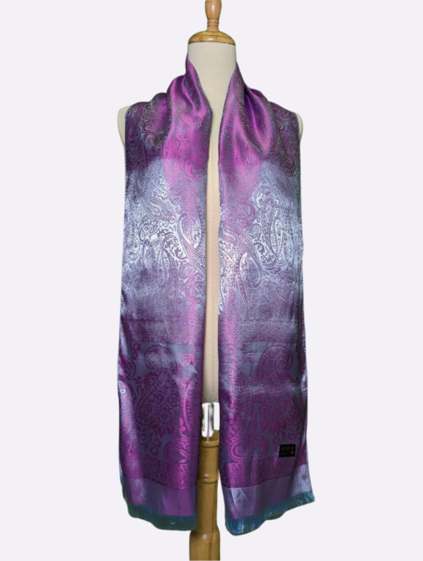 Purple Rain Paisley Silk Scarf