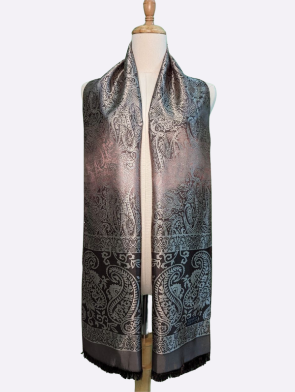 The Taupe Paisley Silk Scarf