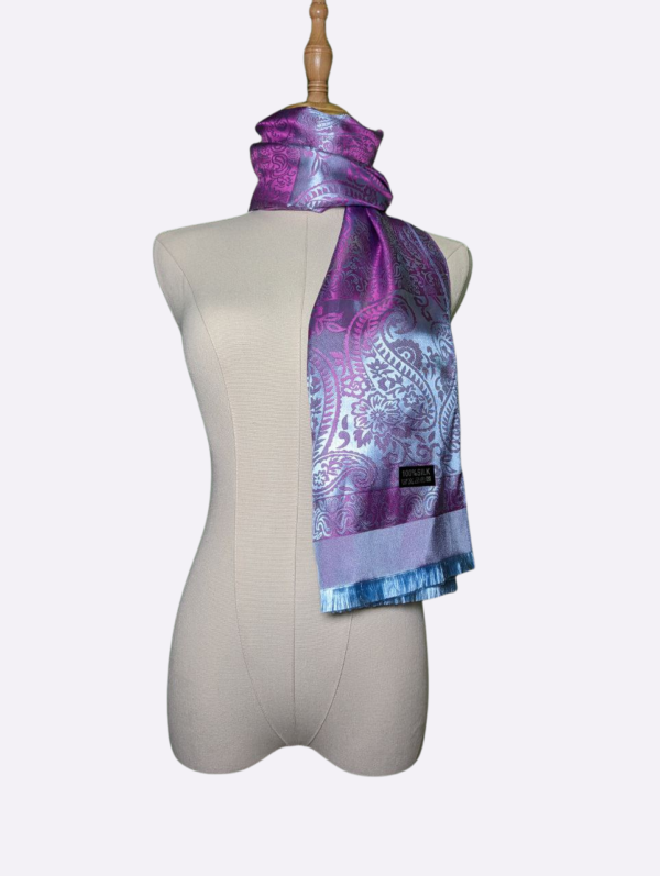 Purple Rain Paisley Silk Scarf
