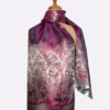 Purple Alice Blue Floral Paisley Silk Scarf