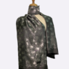 metallic black elephant silk scarf