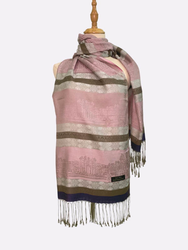 Angkor Pink Champagne Silk Scarf